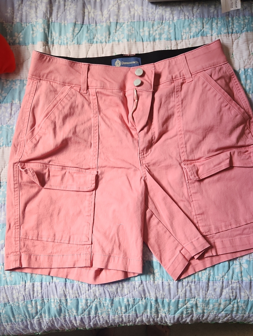 Democracy Pink Cargo Shorts with Utility Pockets